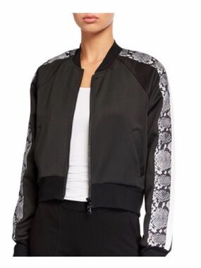 Pam & Gela black with Snake Print Track Jacket & Pants Set